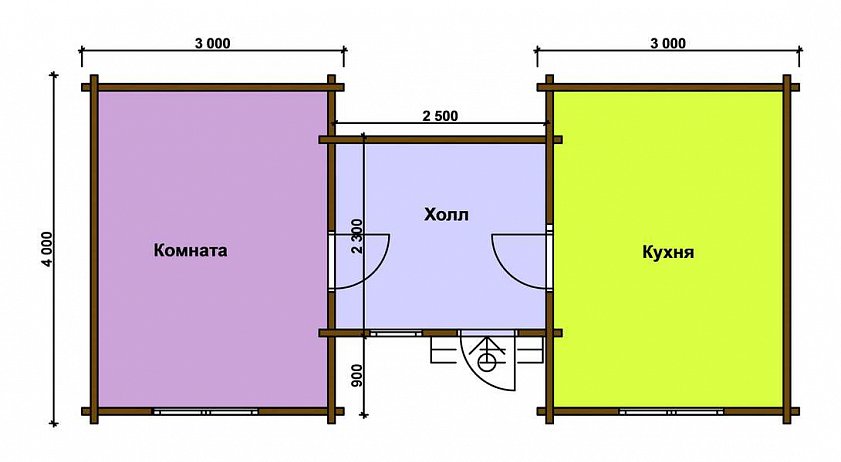 Картинка Садовый домик из бруса 8.5х4 "Клин-2"
